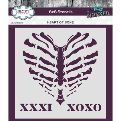 Creative Expressions Andy Skinner Stencil - Heart Of Bone